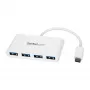 StarTech.com 4 Port USB C Hub with 4x USB-A Ports (USB 3.0 SuperSpeed 5Gbps) - USB Bus Powered - Portable/Laptop USB-C to USB-A Adapter Hub - USB 3.1 Gen 1/USB 3.2 Gen 1 Type-C Hub - White~4 Port USB C Hub with 4x USB-A Ports (USB 3.0 SuperSpeed 5Gbps) - USB Bus Powered - Portable/Laptop USB-C to USB-A Adapter Hub - USB 3.2 Gen 1 Type-C Hub - White