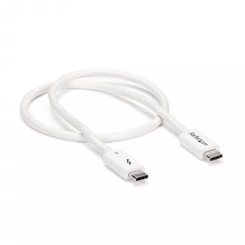 StarTech.com Thunderbolt 3 Cable - 40Gbps - 0.5m - White - Thunderbolt, USB, and DisplayPort Compatible