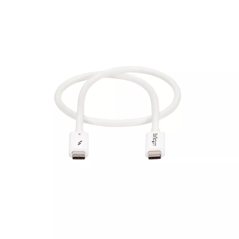 StarTech.com Thunderbolt 3 Cable - 40Gbps - 0.5m - White - Thunderbolt, USB, and DisplayPort Compatible