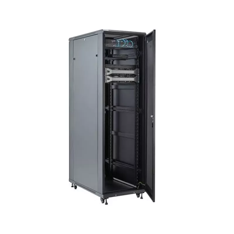 StarTech.com 4-Post 42U Server Rack Cabinet, 19 inch Data Rack Cabinet for Computer / AV / IT Equipment mount, Rack Server Enclosure with Casters, Full Size Industrial Network Storage