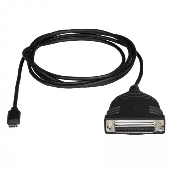 StarTech.com USB-C to Parallel Printer Cable, Black, USB C, DB25, 1.83 m, Male/Female, CE, RoHS