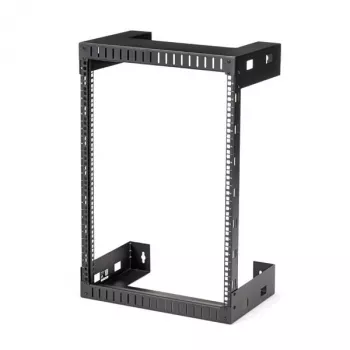 StarTech.com 15U 19 inch Wall Mount Network Rack - 12 inch Deep 2 Post Open Frame Server Room Rack for Data/AV/IT/Computer Equipment/Patch Panel with Cage Nuts & Screws 200lb Capacity, Black