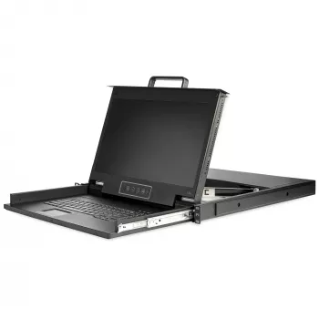 StarTech.com Rackmount KVM Console HD 1080p - Single Port VGA KVM with 17 inch LCD Monitor for Server Rack - Fully Featured 1U LCD KVM Drawer w/Cables & Hardware - USB Support - 50,000 MTBF
