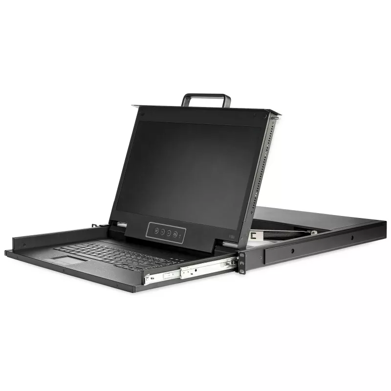 StarTech.com Rackmount KVM Console HD 1080p - Single Port VGA KVM with 17 inch LCD Monitor for Server Rack - Fully Featured 1U LCD KVM Drawer w/Cables & Hardware - USB Support - 50,000 MTBF