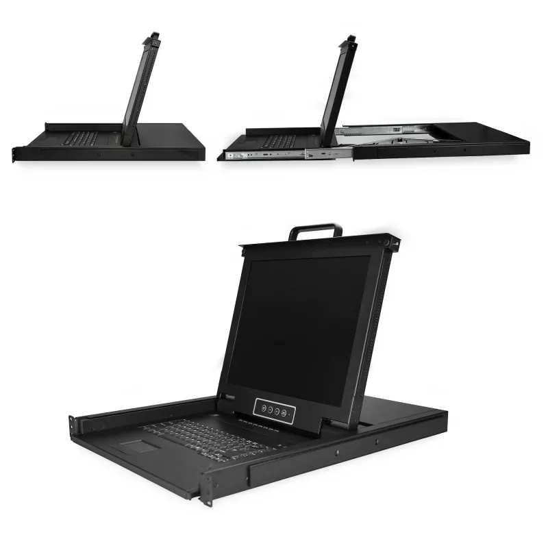 StarTech.com 8 Port Rackmount KVM Console w/ 6ft Cables - Integrated KVM Switch w/ 17 inch LCD Monitor - Fully Featured 1U LCD KVM Drawer- OSD KVM - Durable 50,000 MTBF - USB + VGA Support