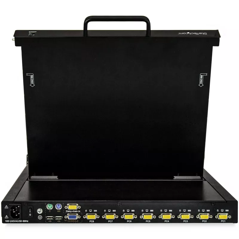 StarTech.com 8 Port Rackmount KVM Console w/ 6ft Cables - Integrated KVM Switch w/ 17 inch LCD Monitor - Fully Featured 1U LCD KVM Drawer- OSD KVM - Durable 50,000 MTBF - USB + VGA Support