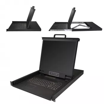 StarTech.com 16 Port Rackmount KVM Console w/ 6ft Cables - Integrated KVM Switch w/ 19 inch LCD Monitor - Fully Featured 1U LCD KVM Drawer- OSD KVM - Durable 50,000 MTBF - USB + VGA Support
