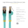 StarTech.com 1m CAT6a Ethernet Cable - 10 Gigabit Shielded Snagless RJ45 100W PoE Patch Cord - 10GbE STP Network Cable w/Strain Relief - Aqua Individually Tested/Wiring is UL Certified/TIA