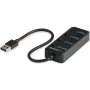 StarTech.com 4 Port USB 3.0 Hub - USB-A to 4x USB 3.0 Type-A with Individual On/Off Port Switches - SuperSpeed 5Gbps USB 3.1/3.2 Gen 1 - USB Bus Powered - Portable - 25cm Attached Cable~4 Port USB 3.0 Hub - USB-A to 4x USB 3.0 Type-A with Individual On/Off Port Switches - SuperSpeed USB 3.2 Gen 1 (5Gbps) - USB Bus Powered - Portable - 9.8 inch Attached Cable