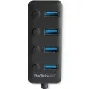 StarTech.com 4 Port USB 3.0 Hub - USB-A to 4x USB 3.0 Type-A with Individual On/Off Port Switches - SuperSpeed 5Gbps USB 3.1/3.2 Gen 1 - USB Bus Powered - Portable - 25cm Attached Cable~4 Port USB 3.0 Hub - USB-A to 4x USB 3.0 Type-A with Individual On/Off Port Switches - SuperSpeed USB 3.2 Gen 1 (5Gbps) - USB Bus Powered - Portable - 9.8 inch Attached Cable