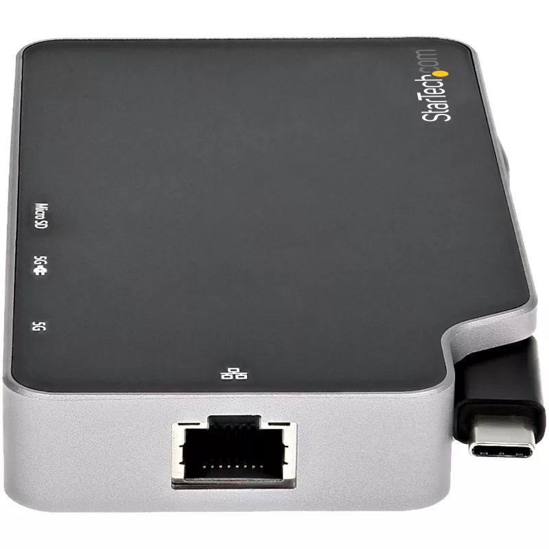 StarTech.com USB C Multiport Adapter - USB-C to 4K HDMI or VGA Video with 100W Power Delivery Pass-through, 2-Port 10Gbps USB Hub, MicroSD, GbE - USB 3.1 Gen 2 Type-C Mini/Travel Dock