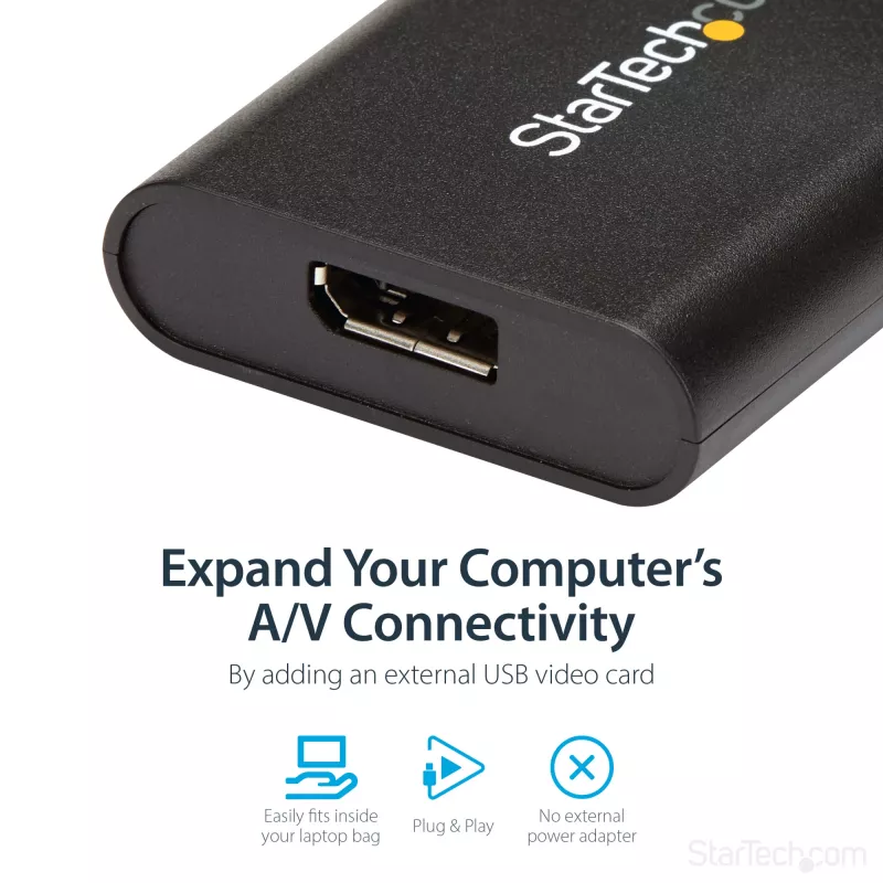 StarTech.com USB 3.0 to DisplayPort Adapter, USB DP Monitor Converter for Windows, 4K (no support for macOS/ChromeOS/Linux) - TAA