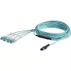 StarTech.com 10m (30ft) MTP(F)/PC to 4x LC/PC Duplex Breakout OM3 Multimode Fiber Optic Cable, OFNP Plenum, 40G Networks, Low Insertion Loss - Fiber Jumper Cord