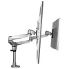 StarTech.com Desk Mount Dual Monitor Arm - Premium Articulating Monitor Arm - up to 30” VESA Mount Displays - Height Adjustable Monitor Mount - Rotate/Tilt/Swivel - Clamp/Grommet - Silver