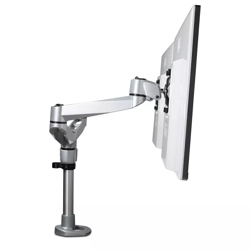 StarTech.com Desk Mount Dual Monitor Arm - Premium Articulating Monitor Arm - up to 30” VESA Mount Displays - Height Adjustable Monitor Mount - Rotate/Tilt/Swivel - Clamp/Grommet - Silver