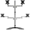 StarTech.com Desktop Quad Monitor Stand - Ergonomic VESA 4 Monitor Arm (2x2) up to 32 inch - Free Standing Articulating Universal Pole Mount - Height Adjustable/Tilt/Swivel/Rotate - Silver