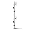 StarTech.com Desktop Quad Monitor Stand - Ergonomic VESA 4 Monitor Arm (2x2) up to 32 inch - Free Standing Articulating Universal Pole Mount - Height Adjustable/Tilt/Swivel/Rotate - Silver