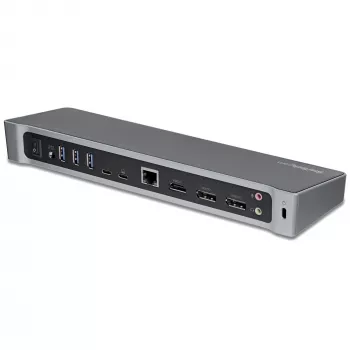 StarTech.com 4K USB-C Dock, Triple UHD 4K Monitor Docking Station, Mac & Windows, USB C to HDMI & DisplayPort, 100W Power Delivery, 5x USB 5Gbps Hub - TAA
