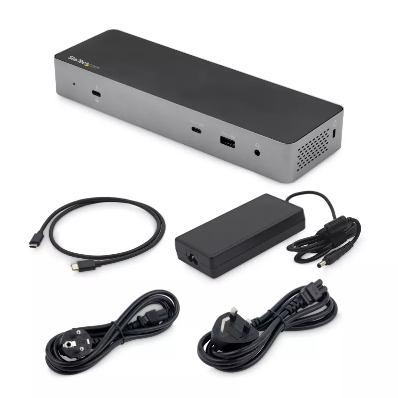 StarTech.com USB C Docking Station for Macbook Pro/Air-M1/M2/M3/M4, Thunderbolt Compatible, HDMI/DisplayPort, Dual 4K 60Hz/Single 8K, USB Type-C Laptop Dock, 96W Power Delivery, USB 10Gbps