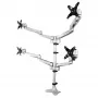 StarTech.com Desk Mount Quad Monitor Arm – Premium Articulating VESA 4 Monitor Mount 2x2 up to 30 inch – Ergonomic Height Adjustable Pole Mount - Tilt/Swivel/Rotate - C-Clamp/Grommet - Silver