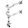 StarTech.com Desk Mount Quad Monitor Arm – Premium Articulating VESA 4 Monitor Mount 2x2 up to 30 inch – Ergonomic Height Adjustable Pole Mount - Tilt/Swivel/Rotate - C-Clamp/Grommet - Silver