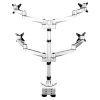 StarTech.com Desk Mount Quad Monitor Arm – Premium Articulating VESA 4 Monitor Mount 2x2 up to 30 inch – Ergonomic Height Adjustable Pole Mount - Tilt/Swivel/Rotate - C-Clamp/Grommet - Silver