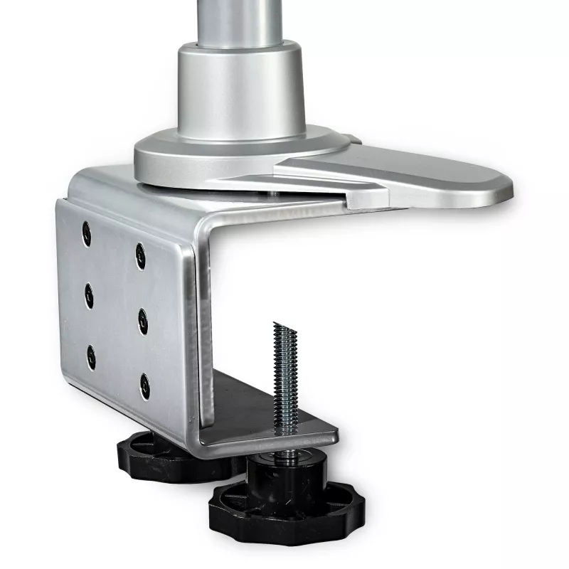 StarTech.com Desk Mount Quad Monitor Arm – Premium Articulating VESA 4 Monitor Mount 2x2 up to 30 inch – Ergonomic Height Adjustable Pole Mount - Tilt/Swivel/Rotate - C-Clamp/Grommet - Silver