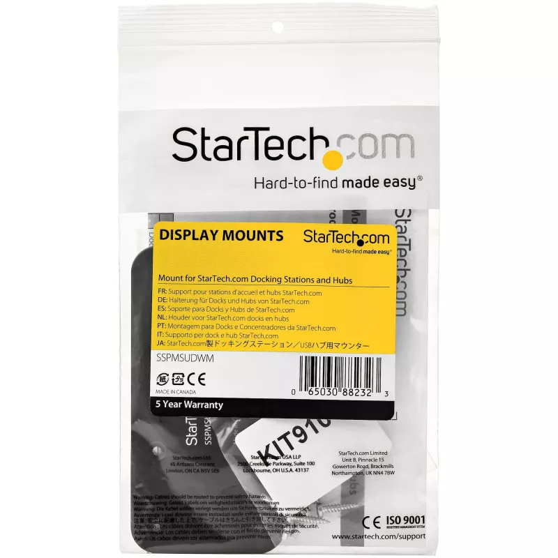 StarTech.com Docking Station Mount - Steel, Steel, Black