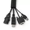 StarTech.com 15' (4.6m) Cable Management Sleeve - Flexible Coiled Cable Wrap - 1.0-1.5 inch dia. Expandable Sleeve - Polyester Cord Manager/Protector/Concealer - Black Trimmable Cable Organizer