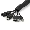 StarTech.com 15' (4.6m) Cable Management Sleeve - Flexible Coiled Cable Wrap - 1.0-1.5 inch dia. Expandable Sleeve - Polyester Cord Manager/Protector/Concealer - Black Trimmable Cable Organizer