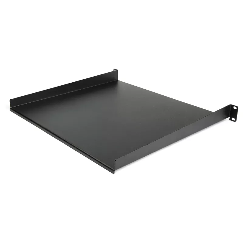 StarTech.com 1U Server Rack Shelf - Universal Rack Mount Cantilever Shelf for 19 inch Network Equipment Rack & Cabinet - Heavy Duty Steel – Weight Capacity 44lb/20kg - 16 inch Deep Tray, Black