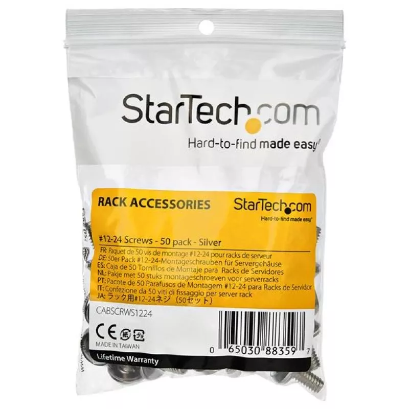 StarTech.com 12-24 Server Rack Screws - 50 pack - Nickel-Plated