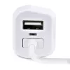 StarTech.com Lightning Car Charger with Coiled Cable, 1m Coiled Lightning Cable, 12W, White, 2 Port USB Car Charger Adapter for Phones and Tablets, Dual USB In Car iPhone Charger