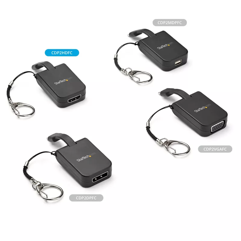 StarTech.com Compact USB C to HDMI Adapter - 4K 30Hz USB Type-C to HDMI Video Display Converter with Keychain Ring - USB-C DP Alt Mode to HDMI Monitor Dongle - Thunderbolt 3 Compatible