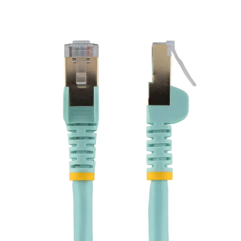 StarTech.com 1,5m CAT6a Ethernet Cable - 10 Gigabit Shielded Snagless RJ45 100W PoE Patch Cord - 10GbE STP Network Cable w/Strain Relief - Aqua Individually Tested/Wiring is UL Certified/TIA