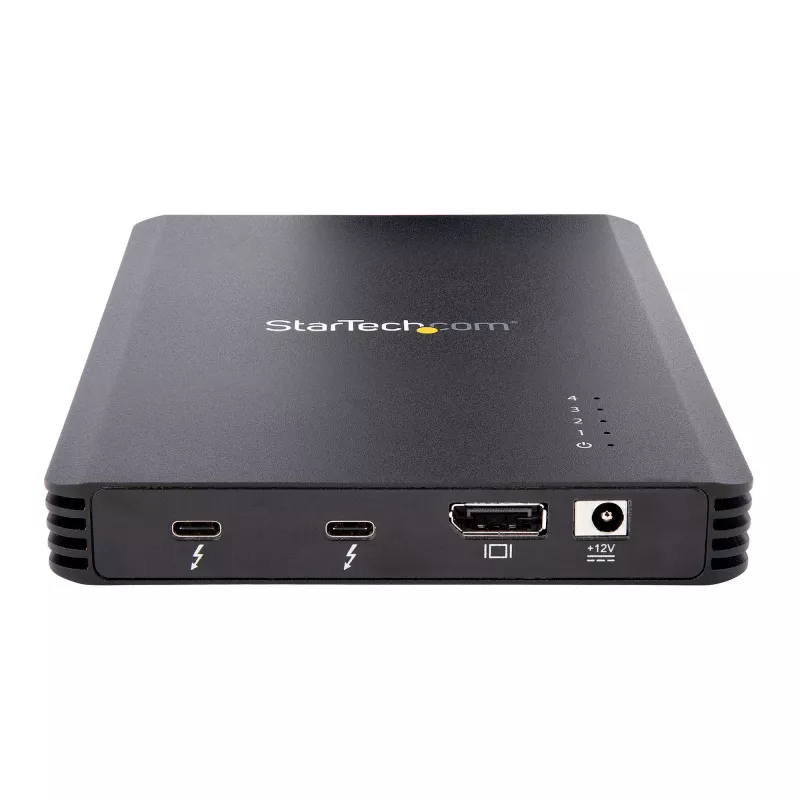 StarTech.com 4 Bay Thunderbolt 3 NVMe Enclosure, For M.2 NVMe SSD Drives, 1x DisplayPort Video/ 2x TB3 Downstream Ports, 40Gbps, 72W Power Supply, External Hard Drive Enclosure