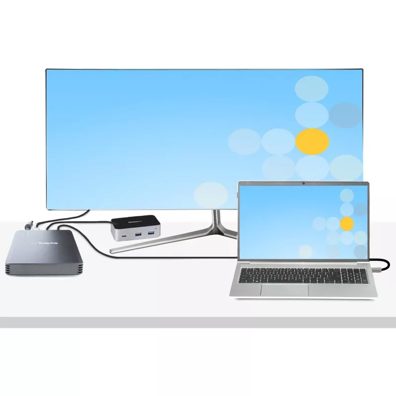 StarTech.com 4 Bay Thunderbolt 3 NVMe Enclosure, For M.2 NVMe SSD Drives, 1x DisplayPort Video/ 2x TB3 Downstream Ports, 40Gbps, 72W Power Supply, External Hard Drive Enclosure