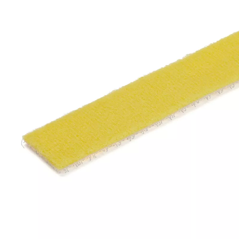 StarTech.com 100ft Hook and Loop Roll - Cut-to-Size Reusable Cable Ties - Bulk Industrial Wire Fastener Tape /Adjustable Fabric Wraps Yellow / Resuable Self Gripping Cable Management Straps
