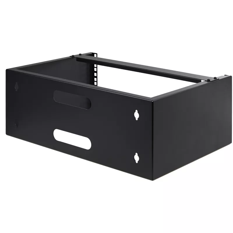 StarTech.com 4U Wall Mount Network Rack - 14 inch Deep (Low Profile) - 19 inch Patch Panel Bracket for Shallow Server and IT Equipment, Network Switches - 44lbs/20kg Weight Capacity, Black