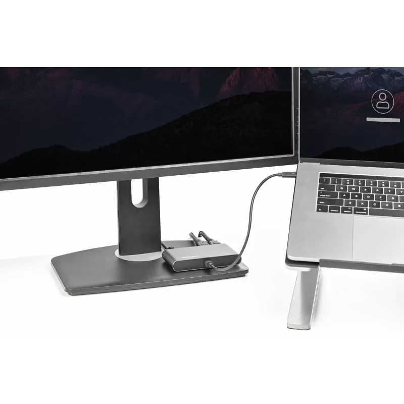 StarTech.com Dual-Monitor Thunderbolt Mini Dock, 4K 60Hz HDMI, Driverless Hub for Windows & Mac, Gigabit Ethernet, 1 x USB 5Gbps & 1x USB 2.0, 11in (28cm) Cable