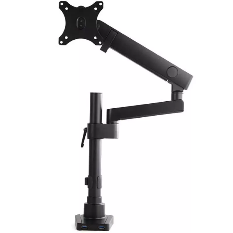 StarTech.com Desk Mount Monitor Arm with 2x USB 3.0 Ports, Full Motion Single Monitor Mount, up to 34 inch (17.6lb/8kg) VESA Display, Clamp/Grommet Mount, Mechanical Spring