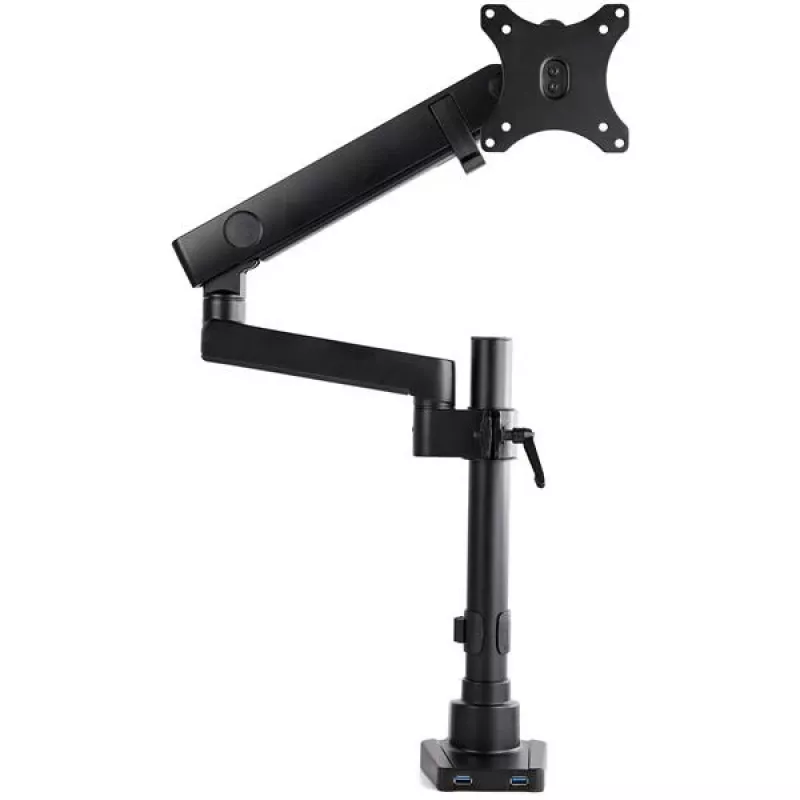 StarTech.com Desk Mount Monitor Arm with 2x USB 3.0 Ports, Full Motion Single Monitor Mount, up to 34 inch (17.6lb/8kg) VESA Display, Clamp/Grommet Mount, Mechanical Spring