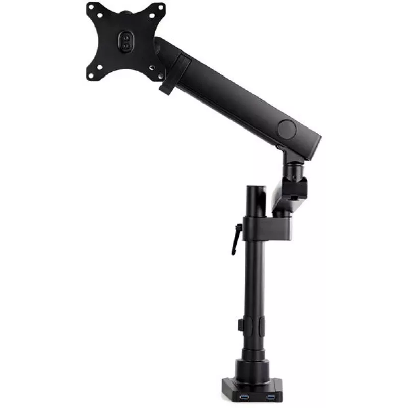 StarTech.com Desk Mount Monitor Arm with 2x USB 3.0 Ports, Full Motion Single Monitor Mount, up to 34 inch (17.6lb/8kg) VESA Display, Clamp/Grommet Mount, Mechanical Spring