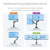 StarTech.com Desk Mount Monitor Arm with 2x USB 3.0 Ports, Full Motion Single Monitor Mount, up to 34 inch (17.6lb/8kg) VESA Display, Clamp/Grommet Mount, Mechanical Spring