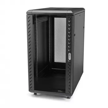 StarTech.com 4-Post 32U Server Rack Cabinet, Lockable 19 inch Data Rack Cabinet for Computer / AV / IT Equipment, Office / Home Network Rack with Casters & Adjustable Mounting Rails