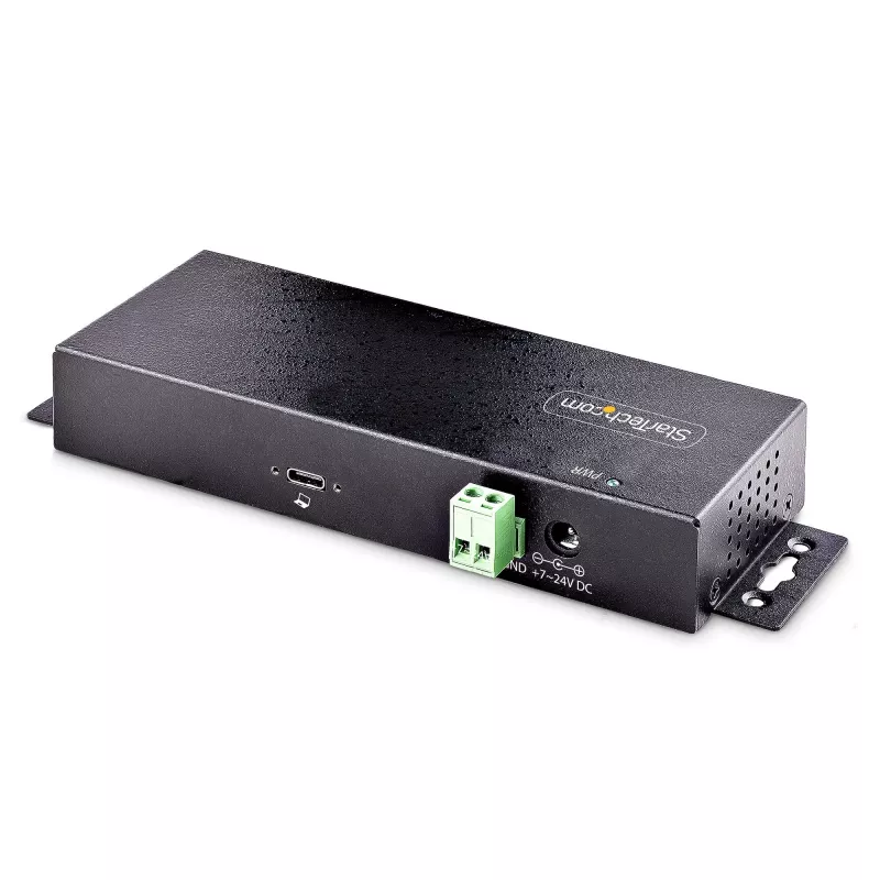 StarTech.com 7-Port Industrial USB 10Gbps Hub with Power Adapter, Metal, Mountable, 5x USB-A and 2x USB-C Downstream Ports, ESD Protection, Powered USB Hub, TAA
