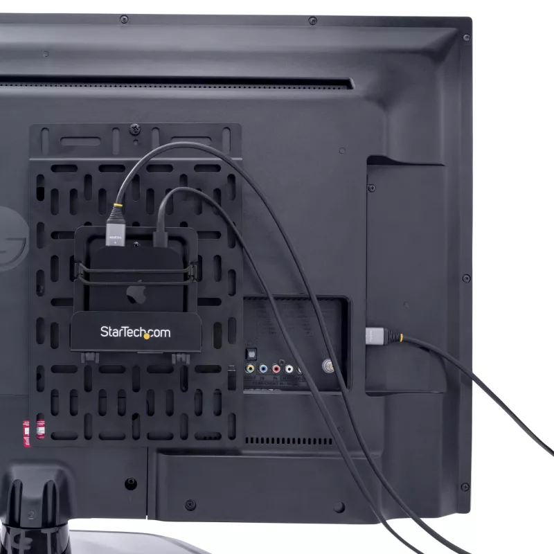 StarTech.com Universal TV Accessory Mount - Adjustable TV & Wall Mount Bracket - Media Players/Router/Modem/AV Switches & Extenders/Apple TV - Hidden Cable Box Mount Behind TV - 11lb (5kg)