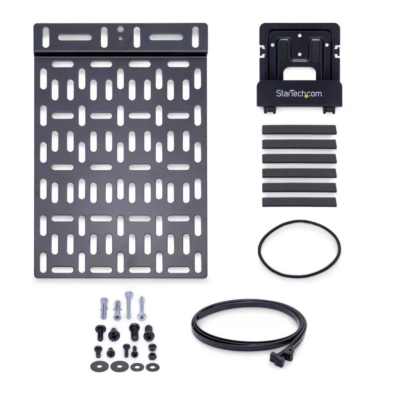StarTech.com Universal TV Accessory Mount - Adjustable TV & Wall Mount Bracket - Media Players/Router/Modem/AV Switches & Extenders/Apple TV - Hidden Cable Box Mount Behind TV - 11lb (5kg)