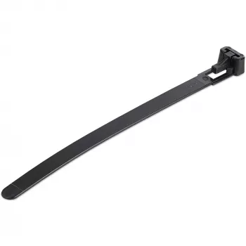 StarTech.com 5 inch(12cm) Reusable Cable Ties - 1/4 inch(7mm) wide, 1-1/8 inch(30mm) Bundle Dia. 50lb(22kg) Tensile Strength, Releasable Nylon Ties, Indoor/Outdoor, 94V-2/UL Listed, 100 Pack - Black