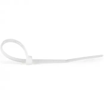 StarTech.com 4 inch(10cm) Cable Ties - 1/16 inch(2mm) wide, 7/8 inch(22mm) Bundle Diameter, 18lb(8kg) Tensile Strength, Nylon Self Locking Zip Ties with Curved Tip - 94V-2/UL Listed, 1000 Pack - White